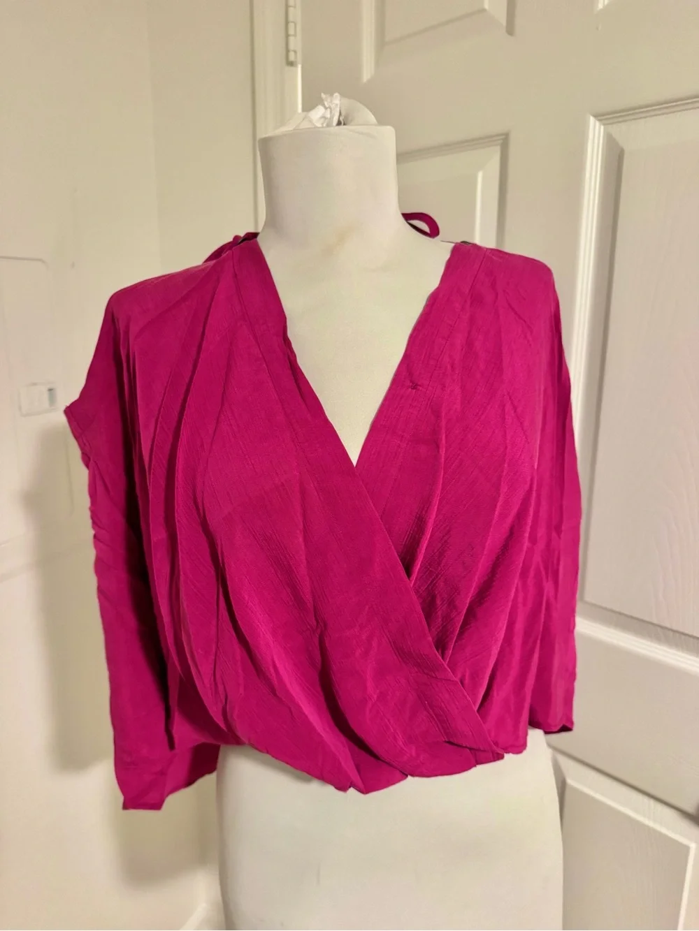 Free People Hot Pink Draped Halter Top – Size Medium